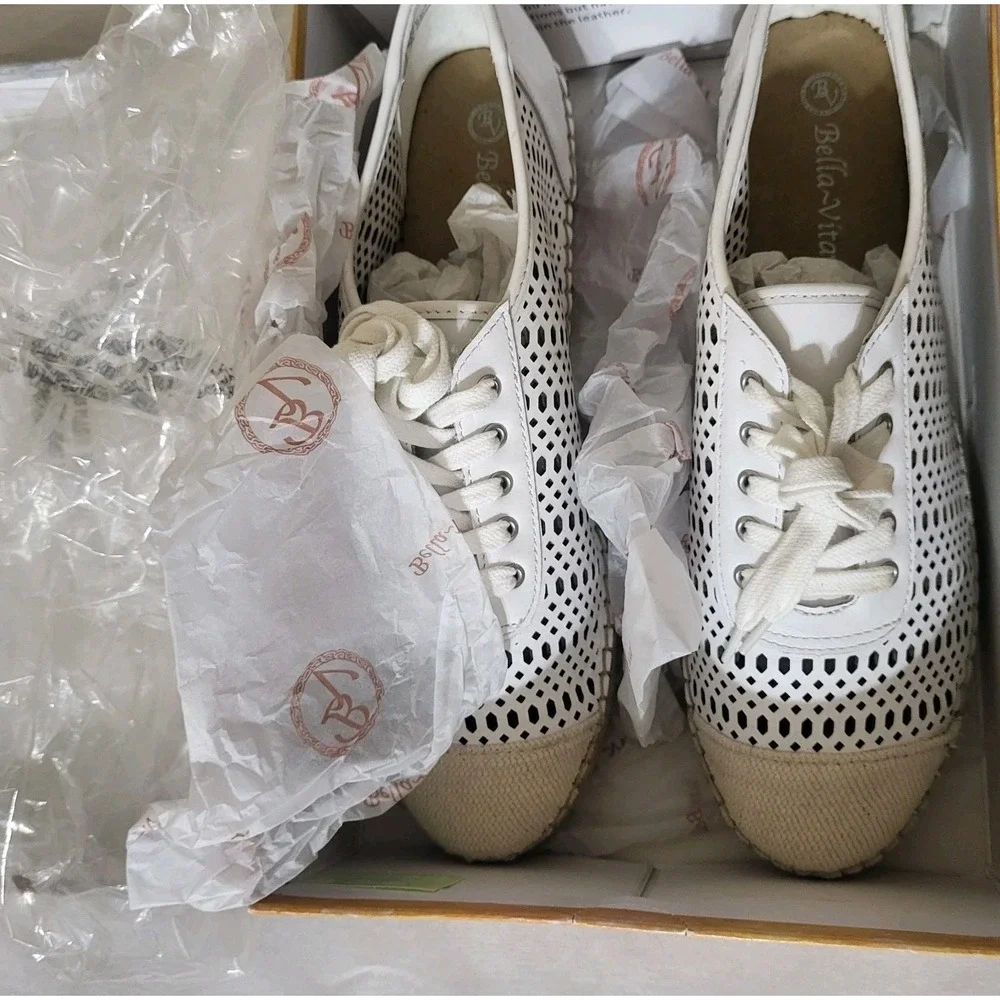 Bella Vita Clementine Leather Slip-on Lace-up oxford flats 12‎ Narrow New
